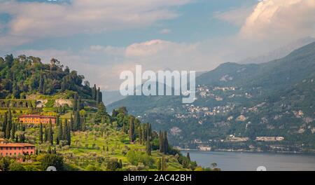 Bellagio - Der Blick von Visignola über den Lago di Como See. Stockfoto