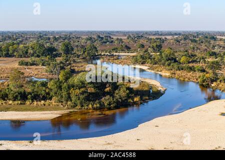 Luftbild des Boro River, Okavango Delta, Botswana Stockfoto