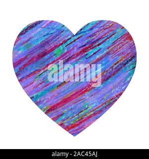 Heart-shaped Pattern mit bunten Streifen. Abstract grunge Hintergrund mit farbigen Streifen mit Kratzern für Hochzeitseinladungen, Entwürfe für Valent Stockfoto