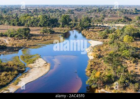 Luftbild des Boro River, Okavango Delta, Botswana Stockfoto