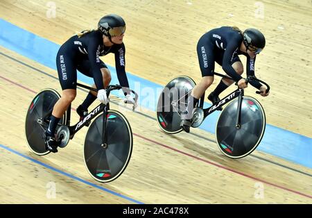 Radfahrer konkurrieren auf dem 2019-2020 Tissot UCI-Anschluss Radsport-WM in Hongkong, China, 29. November 2019. Stockfoto