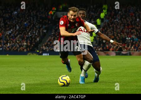 Bournemouth Mittelfeldspieler Ryan Fraser während der Barclays Premier League Match zwischen den Tottenham Hotspur und Bournemouth an der Tottenham Hotspur Stadion in London, England. Am 30. November 2019. (Foto durch AFS/Espa-Images) Stockfoto