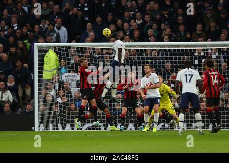 Während die Barclays Premier League Match zwischen den Tottenham Hotspur und Bournemouth an der Tottenham Hotspur Stadion in London, England. Am 30. November 2019. (Foto durch AFS/Espa-Images) Stockfoto