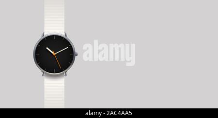 Modern Classic Uhr auf grauem Hintergrund Stock Vektor