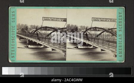 Goat Island Bridge Robert Dennis Sammlung von stereoskopische Ansichten. Titel von Label. Einige Ansichten werden identifiziert als in 1860-1861 berücksichtigt wurden. Einige Ansichten sind im negativen nummeriert. Ansichten sind gezählt: 67, 75, 78, 79, 82, 89, 262, 274, 802, 806, 809, 1271, 1273, 1274, 1777, 1781, 1787, 3007, 3008, 3013, 3740, 6043, 6047, 6051, 6056, 6068, 6076, 7275, 7286, 7852, 7856, 7858, 7875, 7879, 7907, 7912, Einheit 7913, 7916. Blick auf die Niagara Fälle im Winter: Schnee und Eis bedeckten Felsen, Landschaft, einschließlich Wind Bäume am Rand des Falls, Eis bedeckt Bäume auf Luna Island, Schnee, Bäume auf abgedeckt Stockfoto
