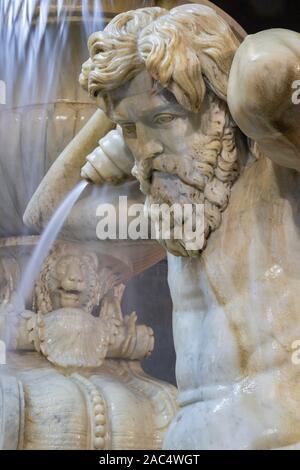 Catania - Die nächtlichen Detail der Brunnen Amenano von Tito Angelini (1837). Stockfoto