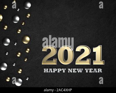Neues Jahr 2021 Creative Design Concept-gerenderten 3D-Bild Stockfoto