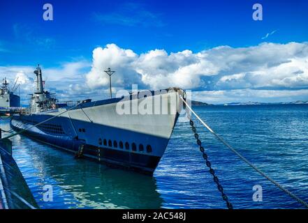 SAN FRANCISCO - Nov 27, 2019 - USS Pampanito SS-383 Weltkrieg-II-U-Boot, San Francisco, Kalifornien Stockfoto