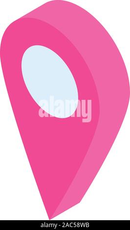 Gps-pin Symbol Karte, isometrische Stil Stock Vektor