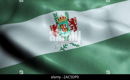 3D-winken Masaya Abteilung Flagge Nicaragua Detailansicht Stockfoto