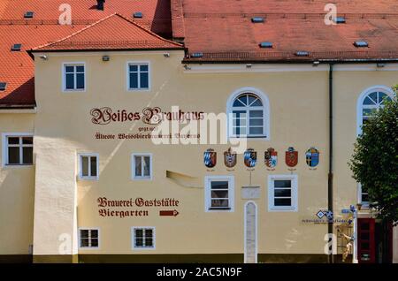 Bekannte Weißbierbrauerei Schneider, Kelheim, Niederbayern, Bayern, Deutschland, Europa, 31. Juli 2008 Stockfoto