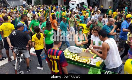 Demonstration in der Welt gegen die Korruption. Demonstration gegen Korruption in Sao Paulo, Brasilien, Südamerika. Stockfoto