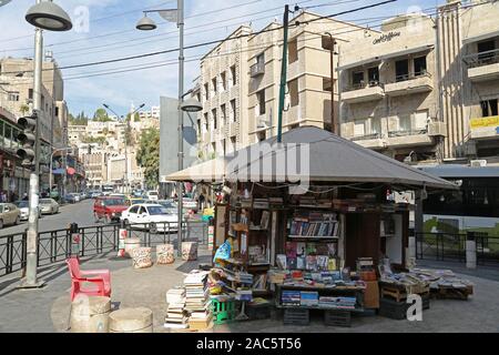 Buchstall, Prince Muhammad Street, Al Rjoum, Amman, Jordan, Naher Osten Stockfoto