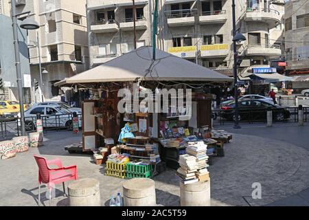 Buchstall, Prince Muhammad Street, Al Rjoum, Amman, Jordan, Naher Osten Stockfoto