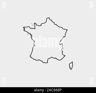 Frankreich Karte auf grauem Hintergrund. Vector Illustration. Stock Vektor