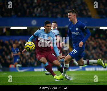 London, Großbritannien. 30. Nov 2019. Chelseas Mason montieren. Während der Englischen Premier League zwischen Chelsea und West Ham United an der Stanford Brücke Stadium, London, England am 30. November 2019 (Foto von AFS/Espa-Images) Credit: Cal Sport Media/Alamy leben Nachrichten Stockfoto