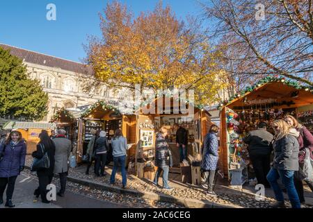 Weihnachtsmarkt in Winchester, Hampshire, UK Stockfoto