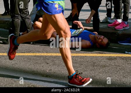 Läuft Marathon Valencia 2019 Spanien Stockfoto