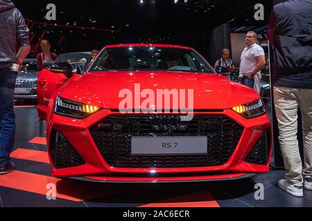 Frankfurt, Deutschland, 20.September 2019: Audi RS 7 Leistung auf der IAA, der zweiten Generation, Typ 4 K8, MLBevo Plattform, Executive Auto von Audi produziert Stockfoto