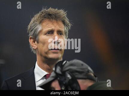 LONDON, ENGLAND - NOVEMBER 5, 2019: Ajax Chief Executive Officer Edwin van der Sar-Bild vor der UEFA Champions League 2019/20 Gruppe H Spiel zwischen Chelsea FC (England) und AFC Ajax (Niederlande) an der Stamford Bridge. Stockfoto