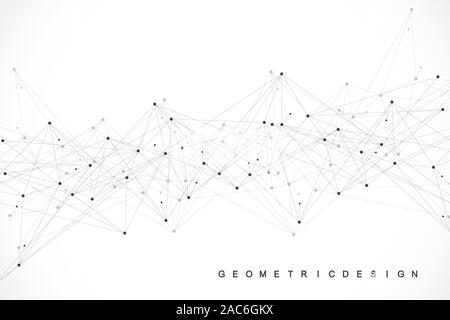 Globales Netzwerk Verbindung sozialen Konzept. Grosse Daten Visualisierung. Netzwerk Kommunikation. Internet und Technologie. Business Vector Illustration. Stock Vektor