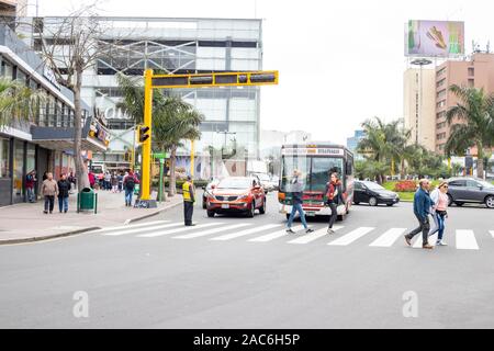 LIMA, PERU - September 08 th 2019: Verkehr Blick über die Stadt Lima, Peru Stockfoto