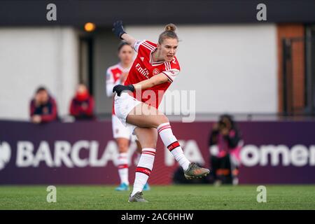 Borehamwood, Großbritannien. 1. Dez 2019. Vivianne Miedema von Arsenal Kerben während Super League Spiel der Frauen zwischen Arsenal und Bristol City an der Wiese Park in Leicester, England am 1. Dezember 2019 (Foto von Daniela Porcelli/SPP) Credit: SPP Sport Presse Foto. /Alamy leben Nachrichten Stockfoto
