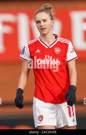 Borehamwood, Großbritannien. 1. Dez 2019. Vivianne Miedema von Arsenal Kerben ihr zweites Ziel während der Super League Spiel der Frauen zwischen Arsenal und Bristol City an der Wiese Park in Leicester, England am 1. Dezember 2019 (Foto von Daniela Porcelli/SPP) Credit: SPP Sport Presse Foto. /Alamy leben Nachrichten Stockfoto