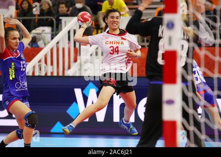 Park Kuppel Kumamoto, Kumamoto, Japan. 30 Nov, 2019. Meng Qing Jin (CHN), 30. NOVEMBER 2019 - Handball: 24 IHF Frauen Handball WM Kumamoto/Japan 2019 zwischen Russland 26-11 China im Park Kuppel Kumamoto, Kumamoto, Japan. Credit: YUTAKA/LBA SPORT/Alamy leben Nachrichten Stockfoto