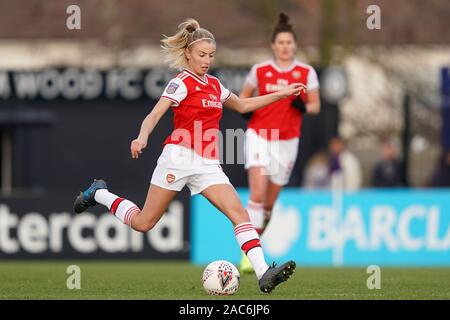 Borehamwood, Großbritannien. 1. Dez 2019. Lea Williamson von Arsenal in Aktion während der Super League Spiel der Frauen zwischen Arsenal und Bristol City an der Wiese Park in Leicester, England am 1. Dezember 2019 (Foto von Daniela Porcelli/SPP) Credit: SPP Sport Presse Foto. /Alamy leben Nachrichten Stockfoto
