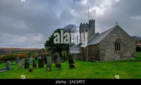 Exmoor, Großbritannien - 15 November, 2019: Die Kirche in Westen in der Nähe von Hollowcombe Tarr Schritte, Exmoor, Großbritannien Stockfoto