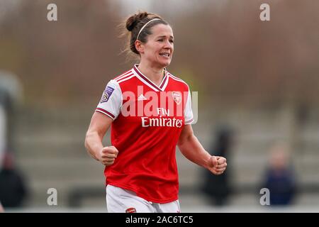 Borehamwood, Großbritannien. 1. Dez 2019. Emma Mitchell von Arsenal feiert ihr Ziel während der Super League Spiel der Frauen zwischen Arsenal und Bristol City an der Wiese Park in Leicester, England am 1. Dezember 2019 (Foto von Daniela Porcelli/SPP) Credit: SPP Sport Presse Foto. /Alamy leben Nachrichten Stockfoto