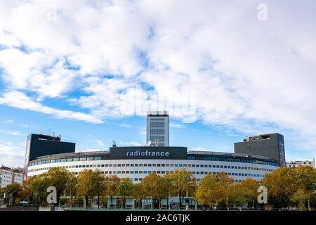 11/10/19 Maison de la Radio in Paris, Frankreich. Die nationalen französischen Radio Gebäude in Paris maison de la Radio oder La maison Ronde. Orchester Stockfoto