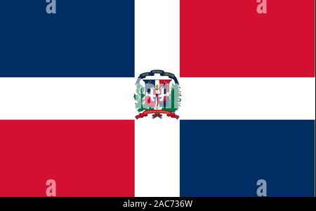 Nationalfahne, Flagge von Dominikanische Republik, Grosse Antillen, Insel Hispanola, Karibik, Stockfoto