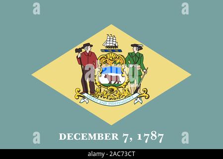 Nationalfahne, 1802 von Delaware, USA Stockfoto