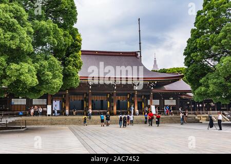 Tokio, Japan, Asien - 25. August 2019: Der Meiji Schrein in Shibuya, Tokio Stockfoto