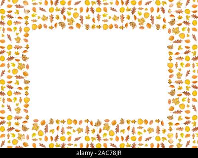 Sammlung schöne bunte verschiedene Blätter im Herbst, weht durch die Luft auf weißem Hintergrund, Herbst Konzept Hintergründe, Herbst Verkauf, Stockfoto