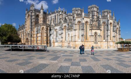 Districy Batalha, Leiria, Portugal. Das Kloster von Batalha ist eine der wichtigsten gotischen Websites in Portugal. Stockfoto