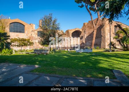 Bäder von Diocletian waren die größten der Kaiserlichen öffentlichen Bädern im antiken Rom. Museum. Stockfoto