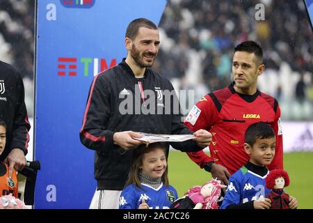 Turin, Italien. 01 Dez, 2019. Fußball, Meisterschaft ATIM Serie 2019-20 JUVENTUS VS SASSUOLO 2-2 im Bild: BONUCCI Credit: Unabhängige Fotoagentur/Alamy leben Nachrichten Stockfoto