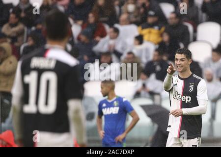 Turin, Italien. 01 Dez, 2019. Fußball, Meisterschaft Serie ATIM 2019-20 JUVENTUS VS SASSUOLO 2-2 im Bild: CR7 CRISTIANO RONALDO Credit: Unabhängige Fotoagentur/Alamy leben Nachrichten Stockfoto