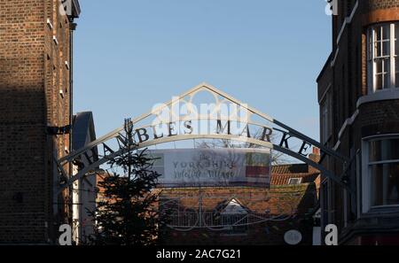 Shambles Weihnachtsmarkt in York, Großbritannien Stockfoto