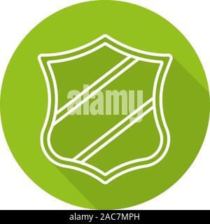 Schild mit Band. Flache lineare lange Schatten Symbol. Vektor linie das Symbol Stock Vektor