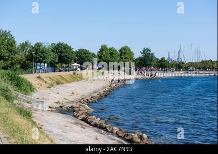 Die berühmte Kleine Meerjungfrau in Kopenhagen, Dänemark. Stockfoto