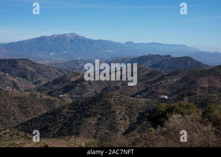 Panoramablick östlich von Parque Natural Montes de Málaga, Spanien. Stockfoto