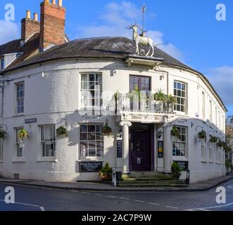 15. jahrhundert White Hart Hotel & Restaurant, Newbury Street, Whitchurch, Hampshire, England, Großbritannien Stockfoto