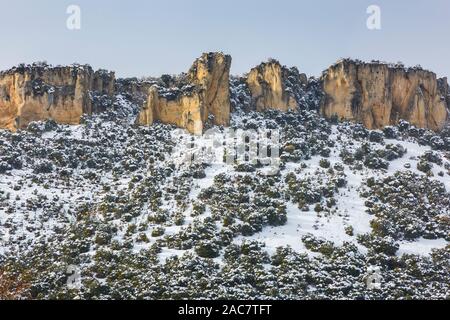 Gebirge im Winter. Stockfoto