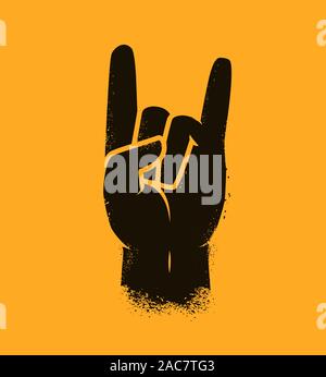 Cool Hand Geste Symbol. Heavy Metal, Rock Vector Illustration Stock Vektor