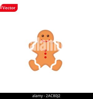 Gingerbread Man Symbol, Vector Illustration Design. Christmas Collection. Stock Vektor