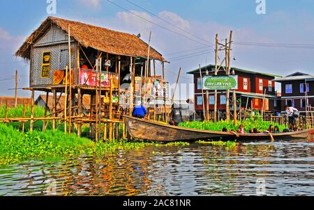 Kay Lar Ywa stelze Dorf, Inle Lake, Myanmar Stockfoto